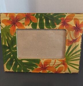Kohl's Jungle Nights Wood Picture Frame Hawaii Tropical Back Stand Floral Leaf